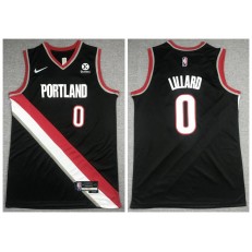 Portland Trail Blazers #0 Damian Lillard Black Nike Diamond 75th Anniversary City Edition Swingman Jersey