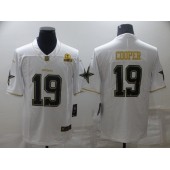 Dallas Cowboys #19 Amari Cooper White Gold Est 1960 Patch Vapor Limited Jersey