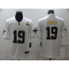 Dallas Cowboys #19 Amari Cooper White Gold Est 1960 Patch Vapor Limited Jersey
