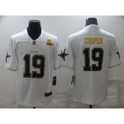 Dallas Cowboys #19 Amari Cooper White Gold Est 1960 Patch Vapor Limited Jersey