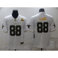 Dallas Cowboys #88 CeeDee Lamb White Gold Est 1960 Patch Vapor Limited Jersey