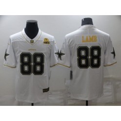 Dallas Cowboys #88 CeeDee Lamb White Gold Est 1960 Patch Vapor Limited Jersey