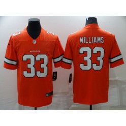 Denver Broncos #33 Javonte Williams Orange Color Rush Limited Jersey