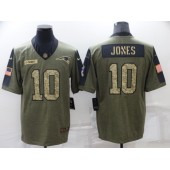 New England Patriots #10 Mac Jones Olive Camo 2021 Salute To Service Limited Jersey