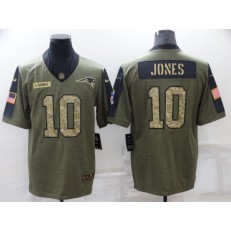 New England Patriots #10 Mac Jones Olive Camo 2021 Salute To Service Limited Jersey