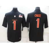 Cincinnati Bengals #1 Ja'Marr Chase Black 2022 Super Bowl LVI Vapor Limited Jersey