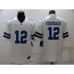 Dallas Cowboys #12 Roger Staubach White Vapor Untouchable Limited Jersey