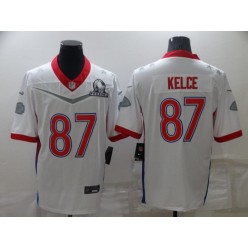 Kansas City Chiefs #87 Travis Kelce White 2022 NFC Pro Bowl Limited Jersey