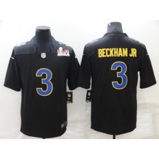 Los Angeles Rams #3 Odell Beckham Jr. Black 2022 Super Bowl LVI Vapor Limited Jersey