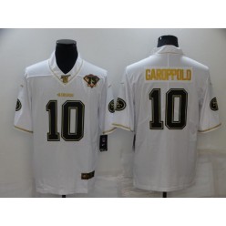 San Francisco 49ers 10 Jimmy Garoppolo White Gold 75th Anniversary Vapor Limited Jersey