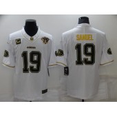 San Francisco 49ers 19 Deebo Samuel White Gold 75th Anniversary Vapor Limited Jersey