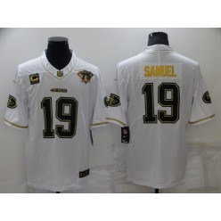 San Francisco 49ers 19 Deebo Samuel White Gold 75th Anniversary Vapor Limited Jersey