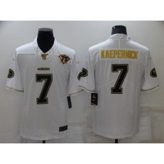 San Francisco 49ers 7 Colin Kaepernick White Gold 75th Anniversary Vapor Limited Jersey