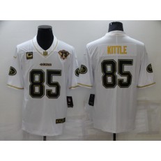 San Francisco 49ers 85 George Kittle White Gold 75th Anniversary Vapor Limited Jersey
