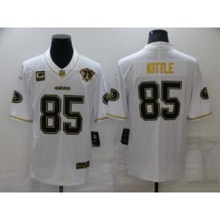 San Francisco 49ers 85 George Kittle White Gold 75th Anniversary Vapor Limited Jersey
