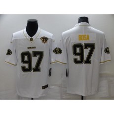 San Francisco 49ers 97 Nick Bosa White Gold 75th Anniversary Vapor Limited Jersey