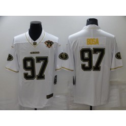 San Francisco 49ers 97 Nick Bosa White Gold 75th Anniversary Vapor Limited Jersey