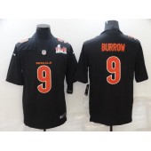 Cincinnati Bengals 9 Joe Burrow Black 2022 Super Bowl LVI Vapor Limited Jersey