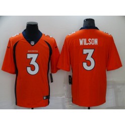 Denver Broncos 3 Russell Wilson Orange Vapor Untouchable Limited Jersey