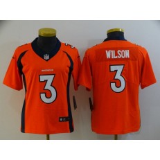 Denver Broncos 3 Russell Wilson Orange Women Vapor Untouchable Limited Jersey