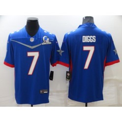 Dallas Cowboys 7 Trevon Diggs Blue 2022 NFC Pro Bowl Limited Jersey