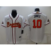 MLB Atlanta Braves #10 Chipper Jones White 2022 Gold Program Nike Cool Base Jersey
