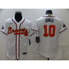 MLB Atlanta Braves #10 Chipper Jones White 2022 Gold Program Nike Flexbase Jersey