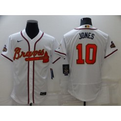MLB Atlanta Braves #10 Chipper Jones White 2022 Gold Program Nike Flexbase Jersey