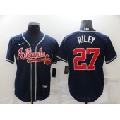 MLB Atlanta Braves #27 Austin Riley Navy Nike Cool Base Jersey