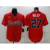MLB Atlanta Braves #27 Austin Riley Red Nike Cool Base Jersey