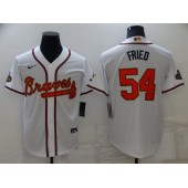 MLB Atlanta Braves #54 Max Fried White 2022 Gold Program Nike Cool Base Jersey