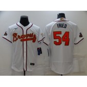 MLB Atlanta Braves #54 Max Fried White 2022 Gold Program Nike Flexbase Jersey