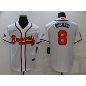 MLB Atlanta Braves #8 Eddie Rosario White 2022 Gold Program Nike Cool Base Jersey