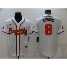 MLB Atlanta Braves #8 Eddie Rosario White 2022 Gold Program Nike Cool Base Jersey