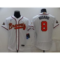 MLB Atlanta Braves #8 Eddie Rosario White 2022 Gold Program Nike Flexbase Jersey