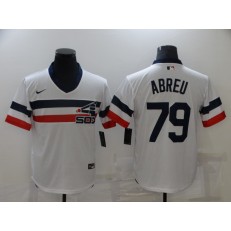 MLB Chicago White Sox #79 Jose Abreu White Nike Throwback Cool Base Jersey