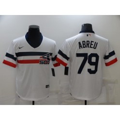 MLB Chicago White Sox #79 Jose Abreu White Nike Throwback Cool Base Jersey