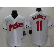 MLB Cleveland Indians #11 Jose Ramirez White Nike Cool Base Jersey