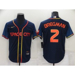 MLB Houston Astros #2 Alex Bregman Navy Nike 2022 City Connect Cool Base Jersey