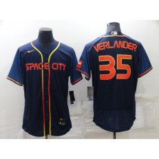 MLB Houston Astros #35 Justin Verlander Navy Nike 2022 City Connect Flexbase Jersey
