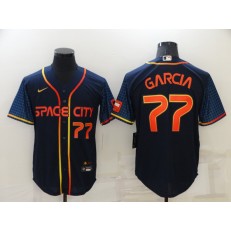 MLB Houston Astros #77 Luis Garcia Navy Nike 2022 City Connect Cool Base Jersey