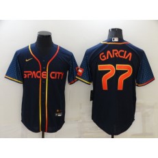 MLB Houston Astros #77 Luis Garcia Navy Nike 2022 City Connect Cool Base Jerseys