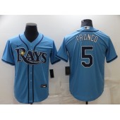 MLB Tampa Bay Rays #5 Wander Franco Blue Nike Cool Base Jersey