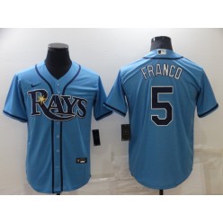 MLB Tampa Bay Rays #5 Wander Franco Blue Nike Cool Base Jersey