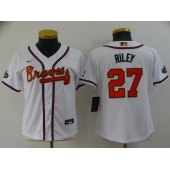 MLB Atlanta Braves #27 Austin Riley White Women 2022 Gold Program Nike Cool Base Jersey