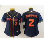 MLB Houston Astros #2 Alex Bregman Navy Women Nike 2022 City Connect Cool Base Jersey