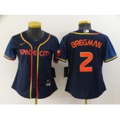MLB Houston Astros #2 Alex Bregman Navy Women Nike 2022 City Connect Cool Base Jerseys