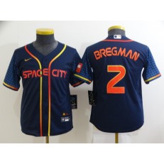 MLB Houston Astros #2 Alex Bregman Navy Youth Nike 2022 City Connect Cool Base Jersey