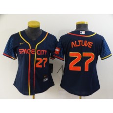 MLB Houston Astros #27 Jose Altuve Navy Women Nike 2022 City Connect Cool Base Jerseys