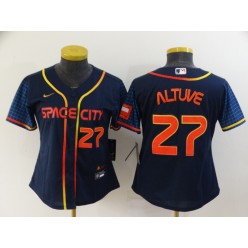 MLB Houston Astros #27 Jose Altuve Navy Women Nike 2022 City Connect Cool Base Jerseys
